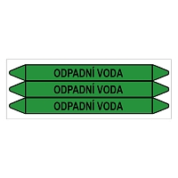 Značení potrubí, odpadní voda,3 ks, 355 × 37 mm